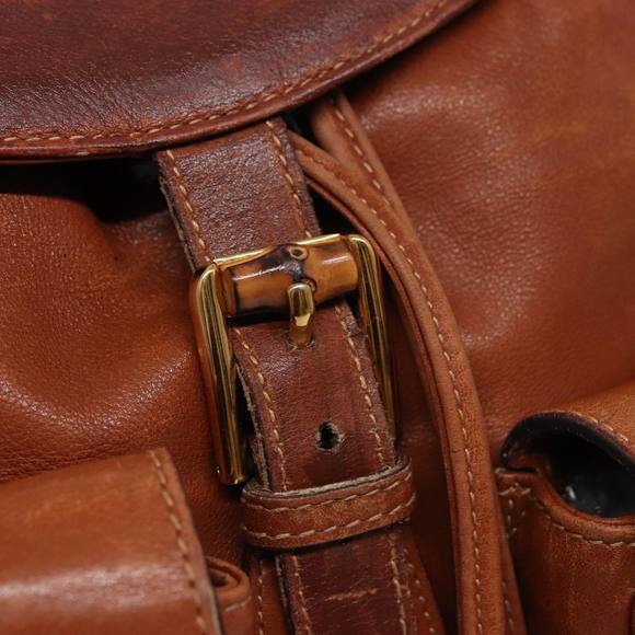 GUCCI Bamboo Backpack Leather Brown 003 2058 0016 Auth 76808 - Picture 10 of 16
